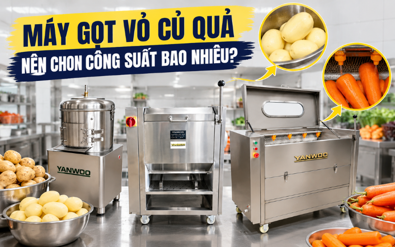 Máy chà vỏ củ quả nên chọn công suất bao nhiêu?