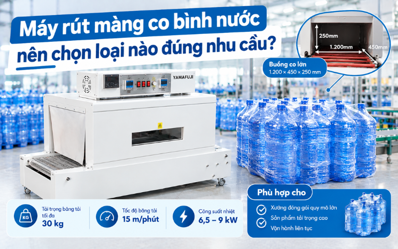 Máy có băng tải tải trọng lớn cho bình nước nặng