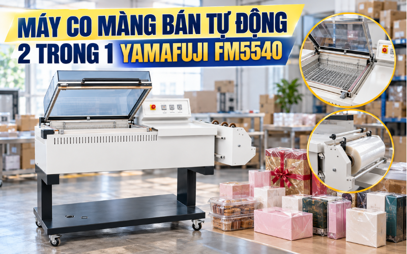 Máy co màng bán tự động 2 trong 1 Yamafuji FM5540