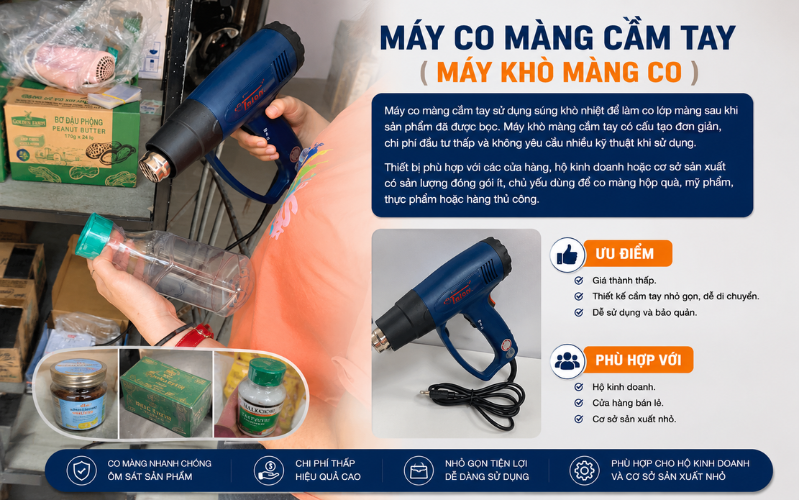 Máy co màng cầm tay ( Máy khò màng co)