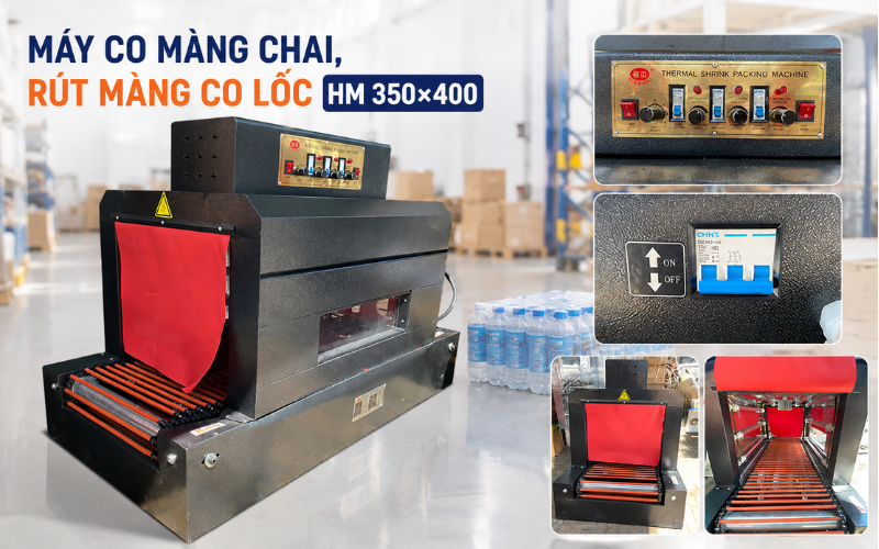 Máy co màng chai, rút màng co lốc HM 350×400
