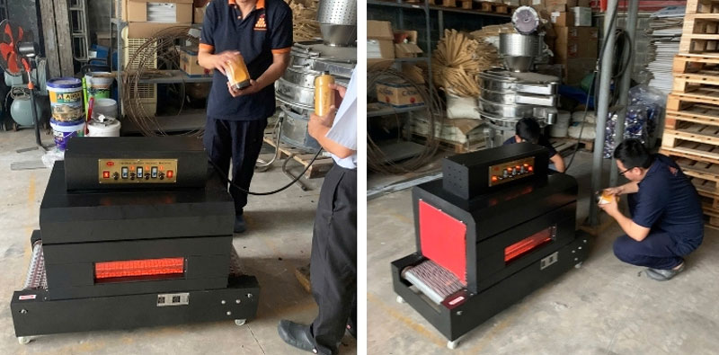 Máy rút màng co chai, màng co lốc HM 350×400