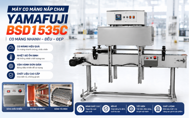 Máy co màng nắp chai Yamafuji BSD1535C