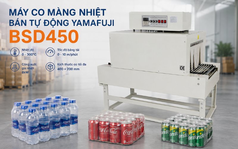 Máy co màng nhiệt bán tự động Yamafuji BSD450