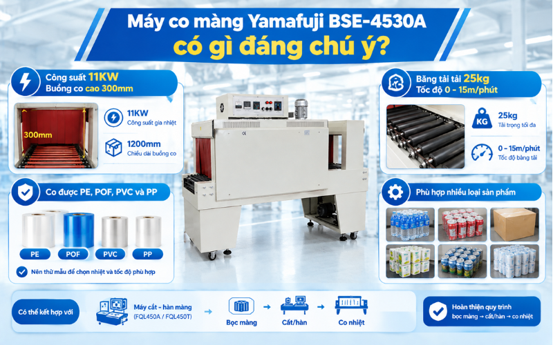 Máy co màng Yamafuji BSE-4530A có gì đáng chú ý