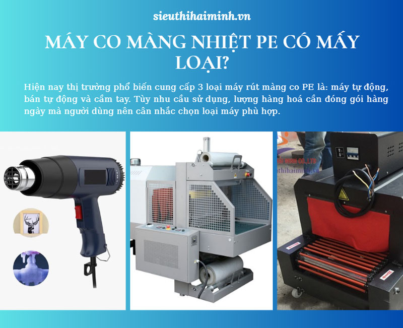 Máy rút màng co PE là gì? có mấy loại?