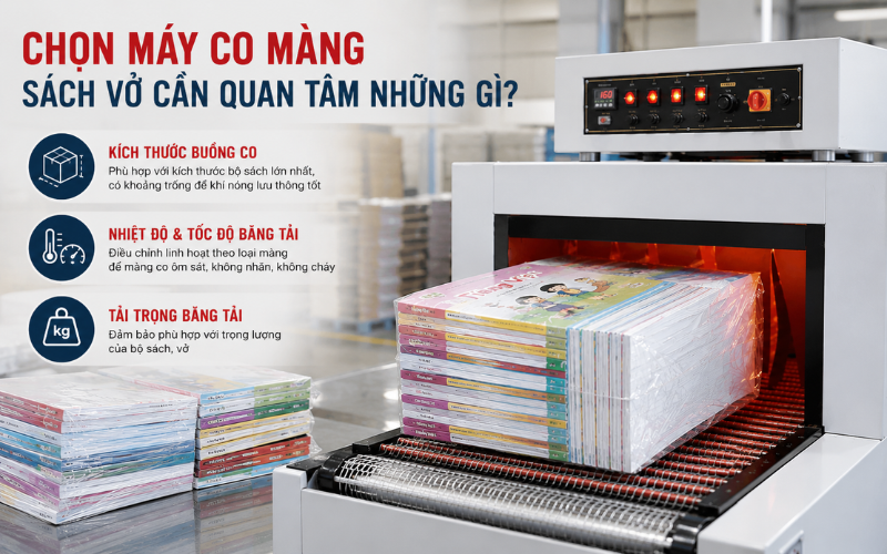  máy rút màng co sách vở tốt, bền? Model nên mua