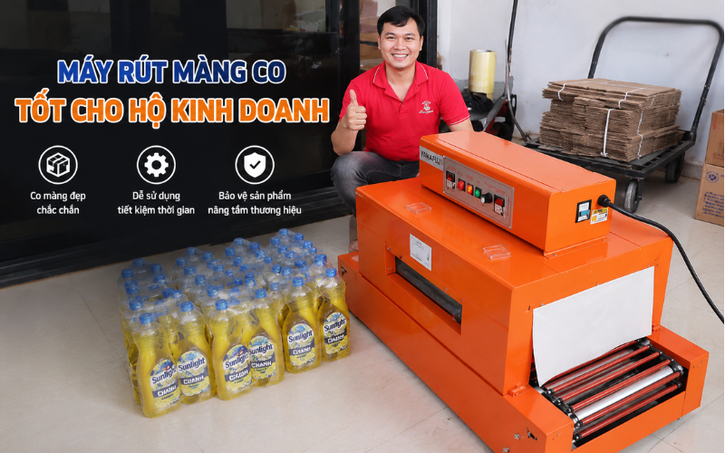 Máy rút màng co tốt cho hộ kinh doanh