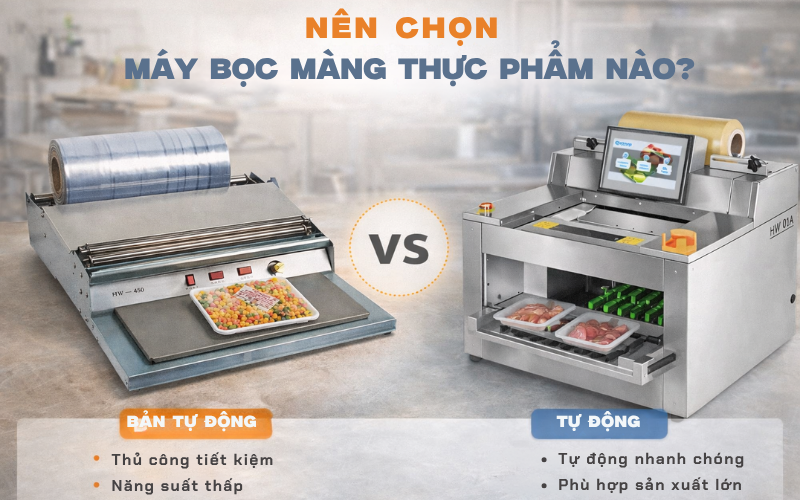 Nên chọn máy bọc màng thực phẩm nào?