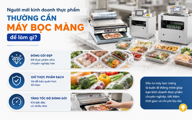 Mới Kinh Doanh Thực Phẩm Nên Chọn Máy Bọc Màng Như Thế Nào?