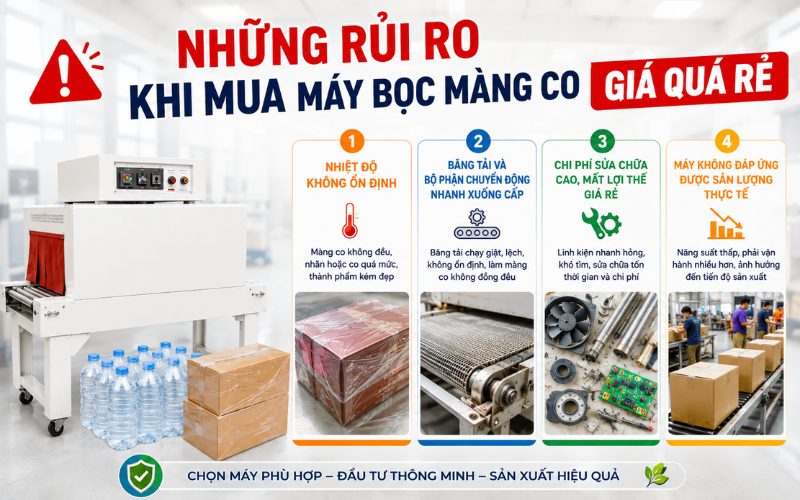 Những rủi ro khi mua máy bọc màng co giá quá rẻ