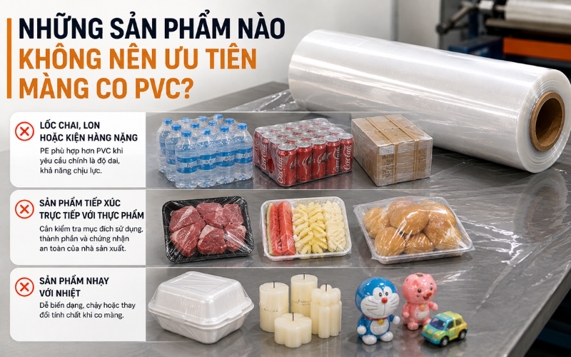 Những sản phẩm nào không nên ưu tiên màng co PVC