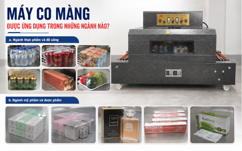 ứng dụng máy co màng trong sản xuất