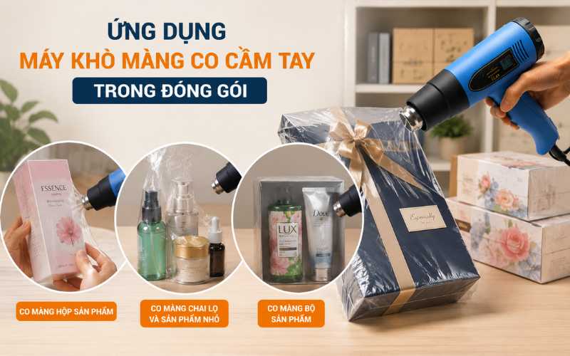 Ứng dụng máy khò màng co cầm tay trong đóng gói