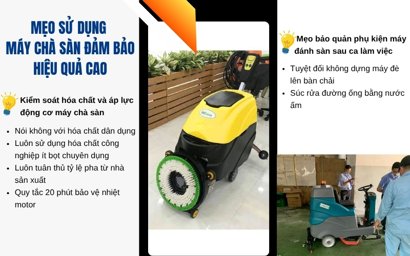 Mẹo Sử Dụng Máy Chà Sàn Đảm Bảo Hiệu Quả Cao