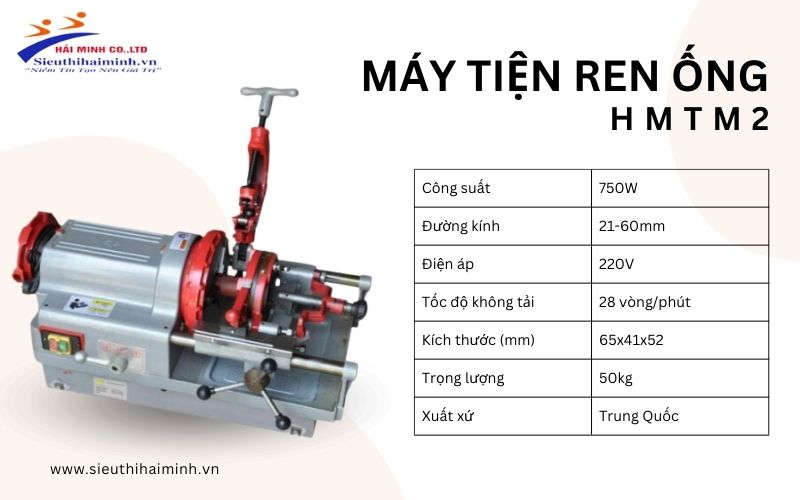 Thống số kỹ thuật của máy tiện ren ống TM2