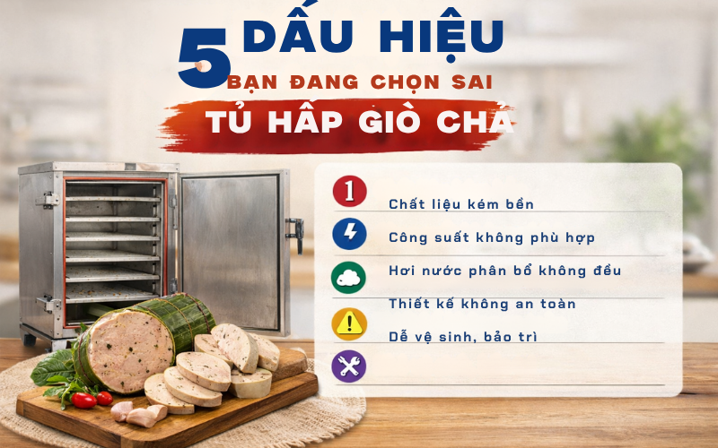 5 Dấu hiệu bạn đang chọn sai tủ hấp giò chả