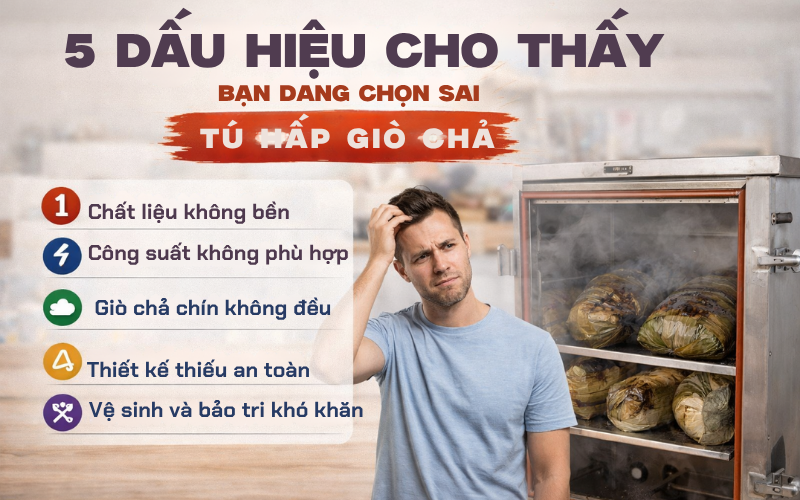 5 Dấu hiệu cho thấy bạn đang chọn sai tủ hấp giò chả