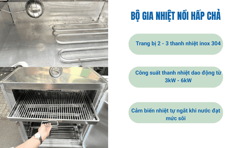 Bộ gia nhiệt nồi hấp chả