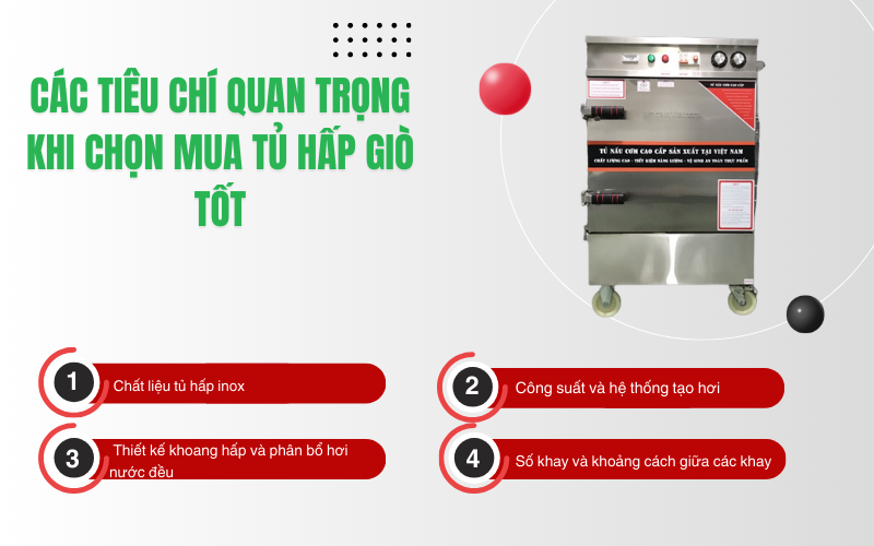 Các tiêu chí quan trọng khi chọn mua tủ hấp giò tốt