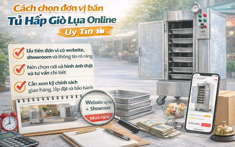 Cách chọn đơn vị bán tủ hấp giò lụa online uy tín