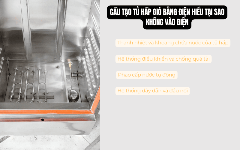 Cấu tạo tủ hấp giò bằng điện hiểu tại sao không vào điện