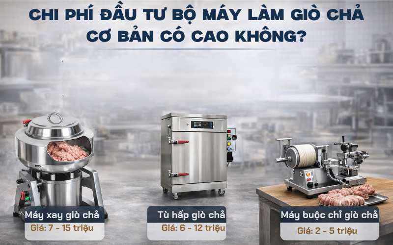 Chi phí đầu tư bộ máy làm giò chả cơ bản có cao không?