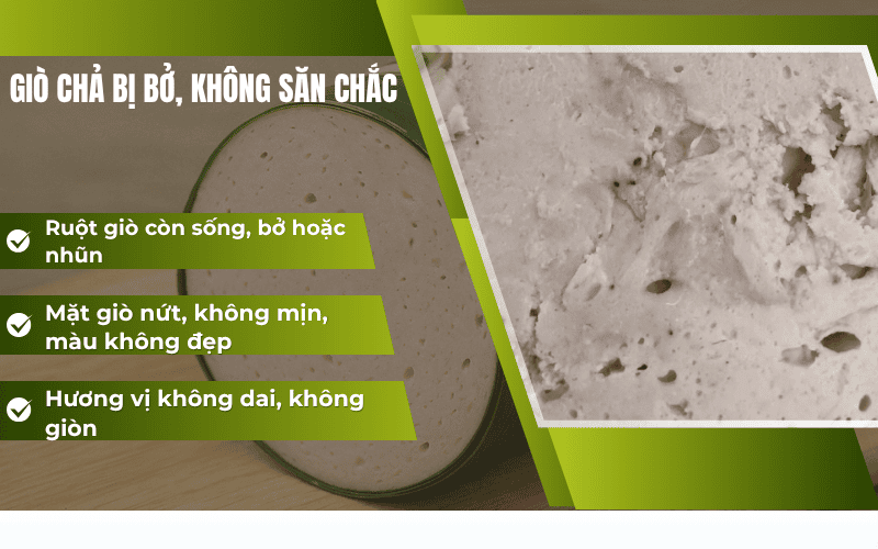 Giò chả bị bở, không săn chắc
