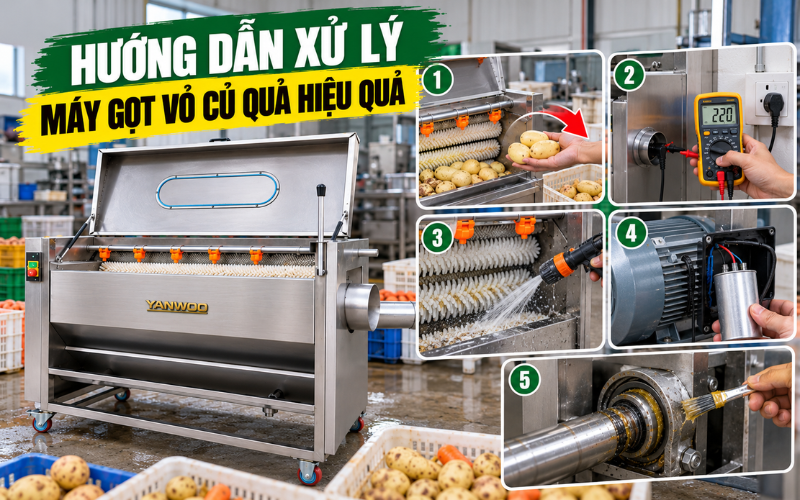 Hướng dẫn xử lý máy gọt vỏ củ quả hiệu quả