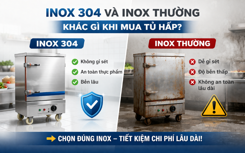 Inox 304 Và Inox Thường Khác Gì Khi Mua Tủ Hấp?