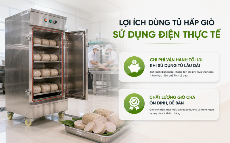 Lợi ích dùng tủ hấp giò sử dụng điện thực tế