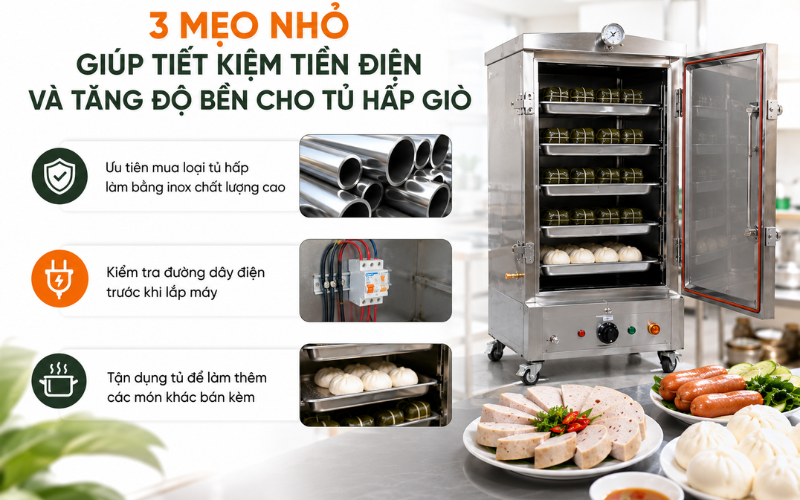 3 Mẹo nhỏ giúp tiết kiệm tiền điện và tăng độ bền cho tủ hấp giò khi sử dụng