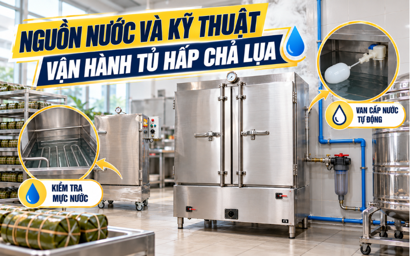 Nguồn nước và kỹ thuật vận hành tủ hấp chả lụa
