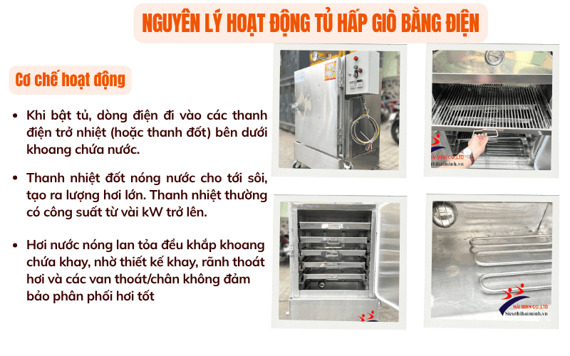 Nguyên lý hoạt động tủ hấp giò bằng điện