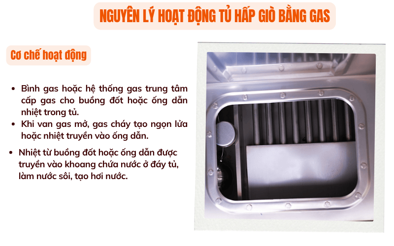 Nguyên lý hoạt động tủ hấp giò bằng gas