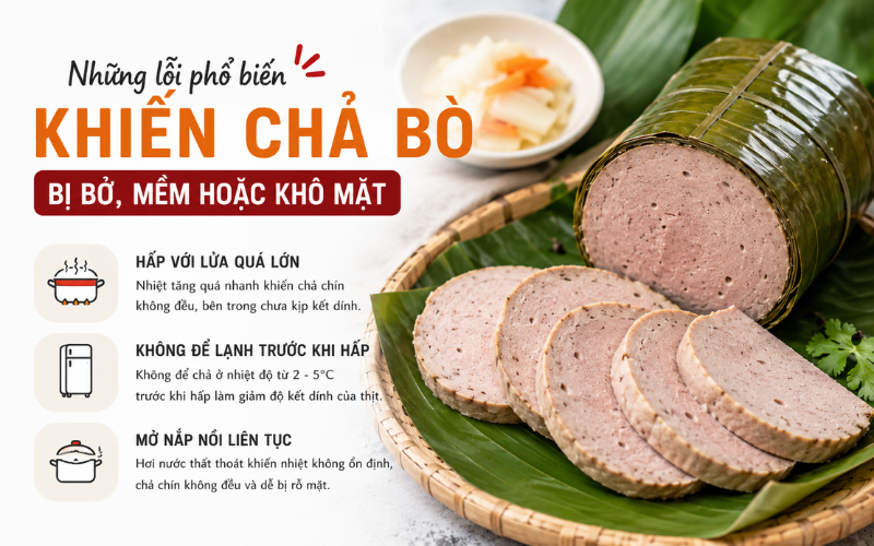 Những lỗi phổ biến khiến chả bò bị bở, mềm hoặc khô mặt