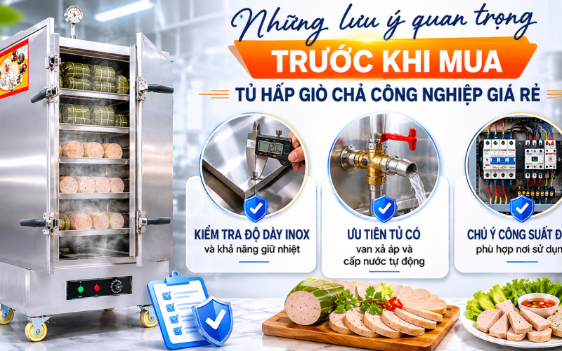 Những lưu ý quan trọng trước khi mua tủ hấp giò chả công nghiệp giá rẻ