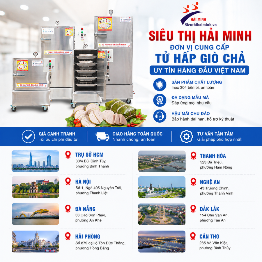 Siêu Thị Hải Minh- Đơn vị cung cấp tủ hấp giò chả uy tín hiện nay