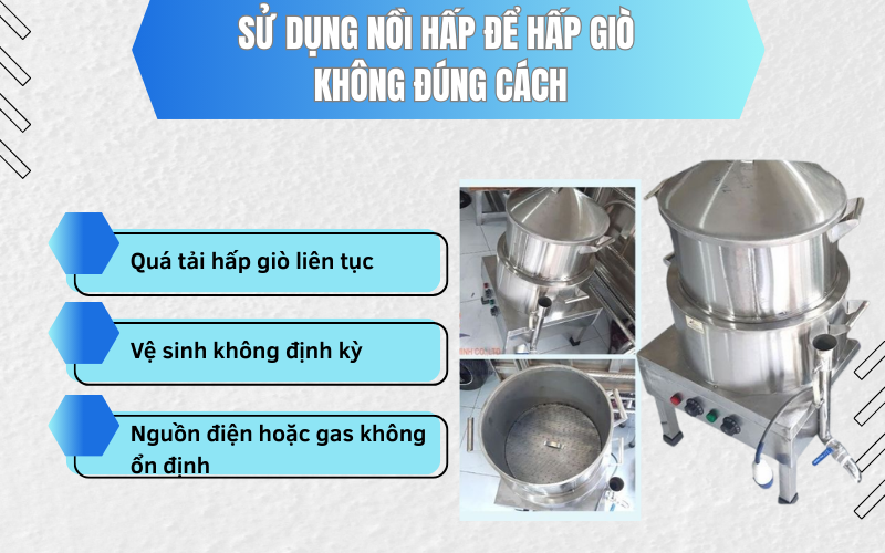 Sử dụng nồi hấp để hấp giò không đúng cách