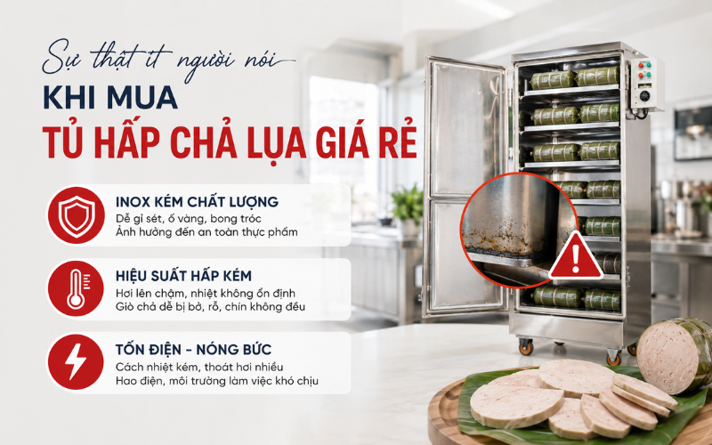 Sự thật ít người nói khi mua tủ hấp chả lụa giá rẻ