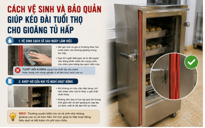 Tác hại khi cố tình sử dụng tủ hấp giò chả bị hở gioăng