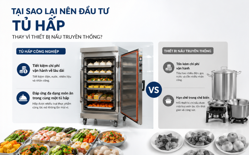 Tại sao lại nên đầu tư tủ hấp thay vì thiết bị nấu truyền thống