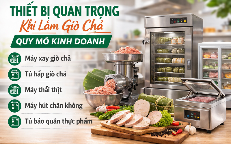 Thiết bị quan trọng khi làm giò chả quy mô kinh doanh