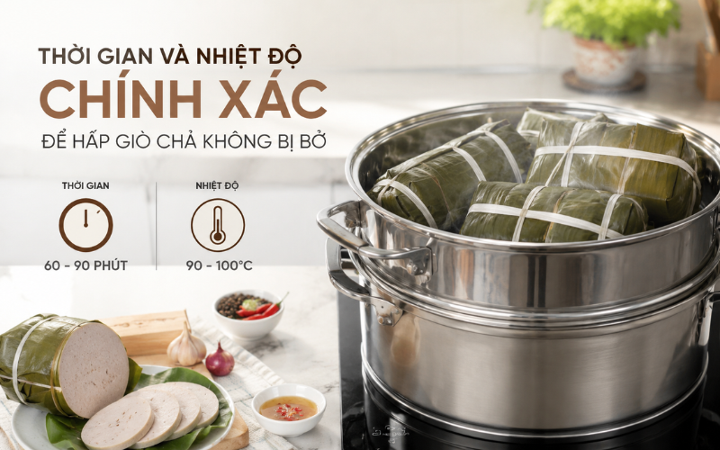 Thời Gian Và Nhiệt Độ Chính Xác Để Hấp Giò Chả Không Bị Bở