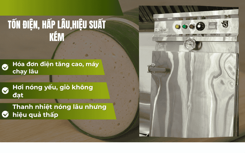 Tốn điện, hấp lâu,hiệu suất kém