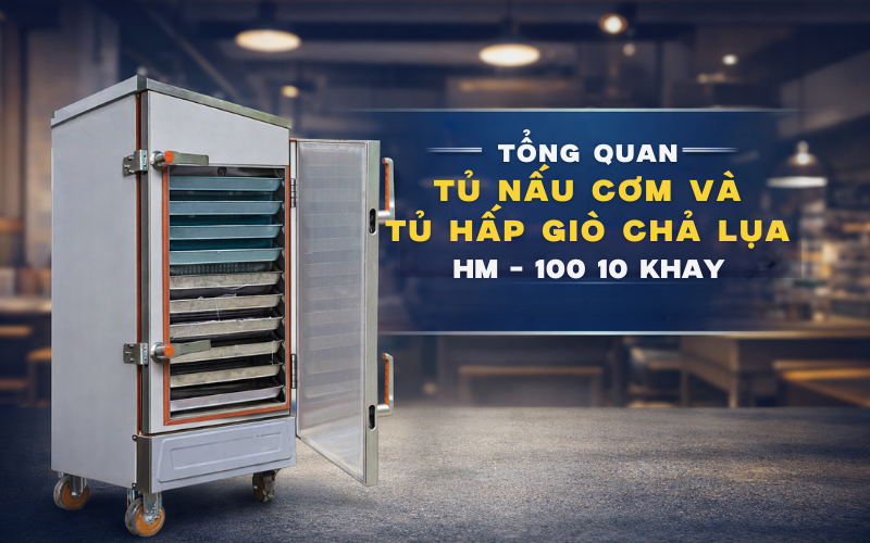 Tổng quan tủ nấu cơm, hấp giò chả lụa HM-100