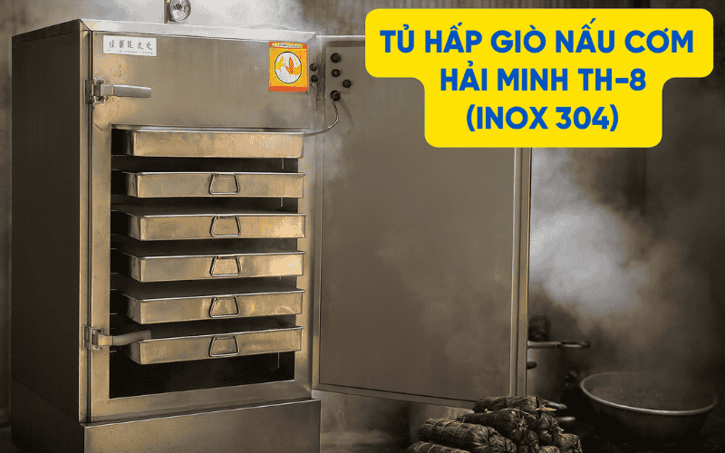 Tủ hấp chả lụa bằng điện Hải Minh TH-8 (inox 304)