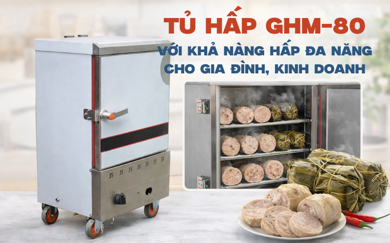Tủ hấp giò chả 6 khay Việt Nam VN6 đa tính năng