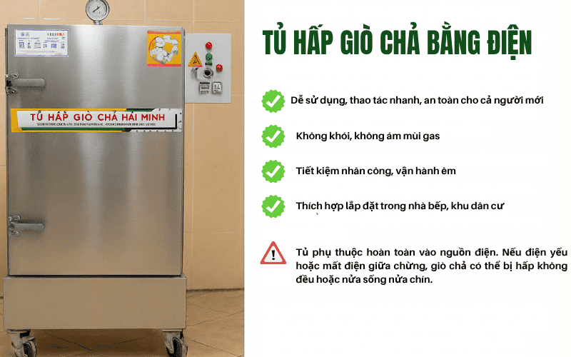 Tủ hấp giò chả bằng điện