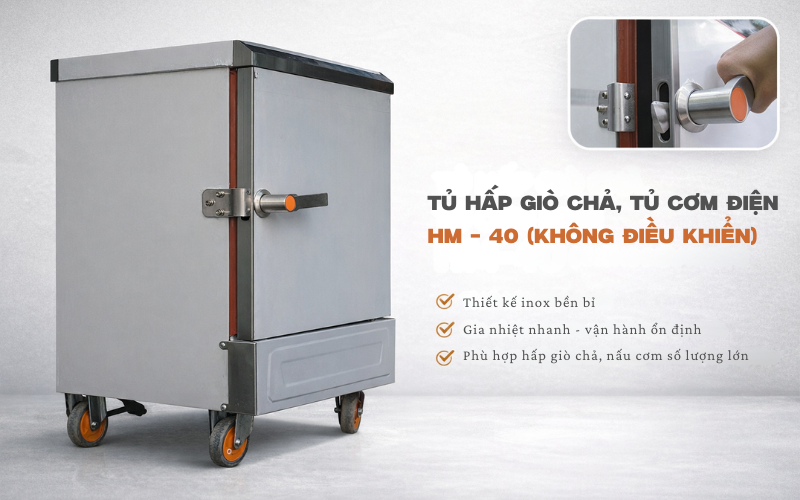 Tủ Hấp Giò Chả, Nấu Cơm Dùng Điện HM-40 (Ko Điều Khiển)